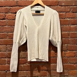 Asos puffed sleeve sweater in off white